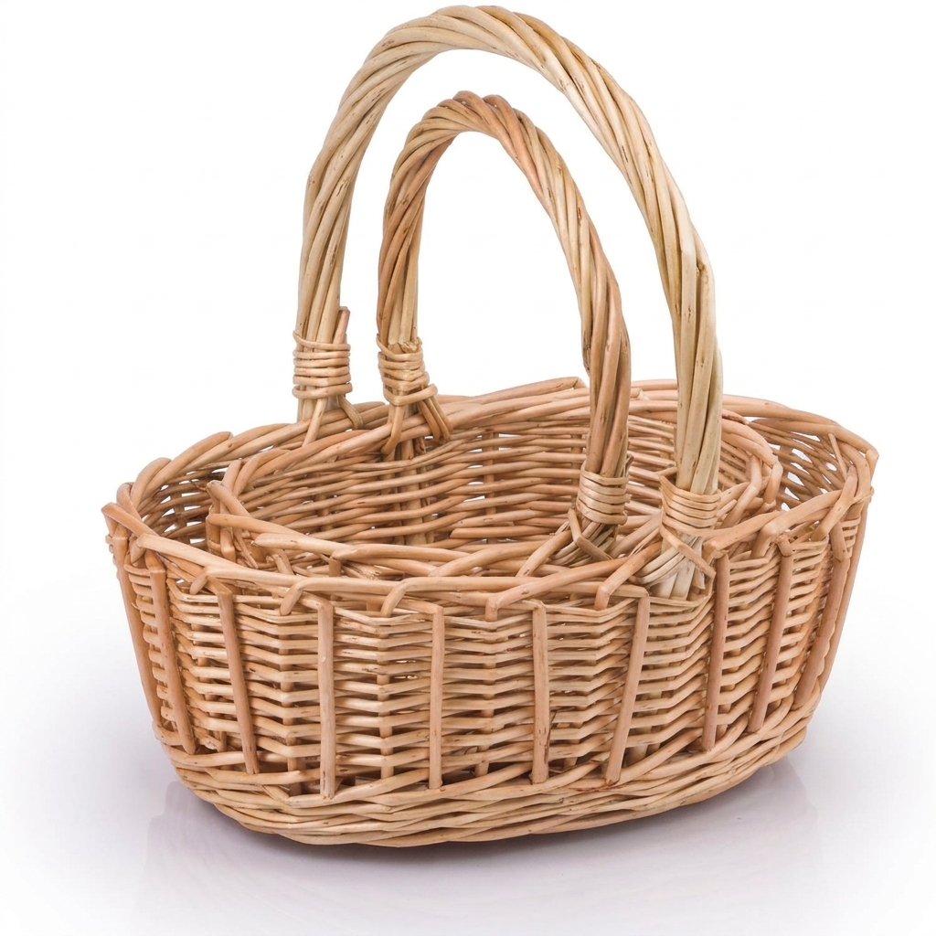 Woodluv wicker storage baskets set of 2 in natural willow