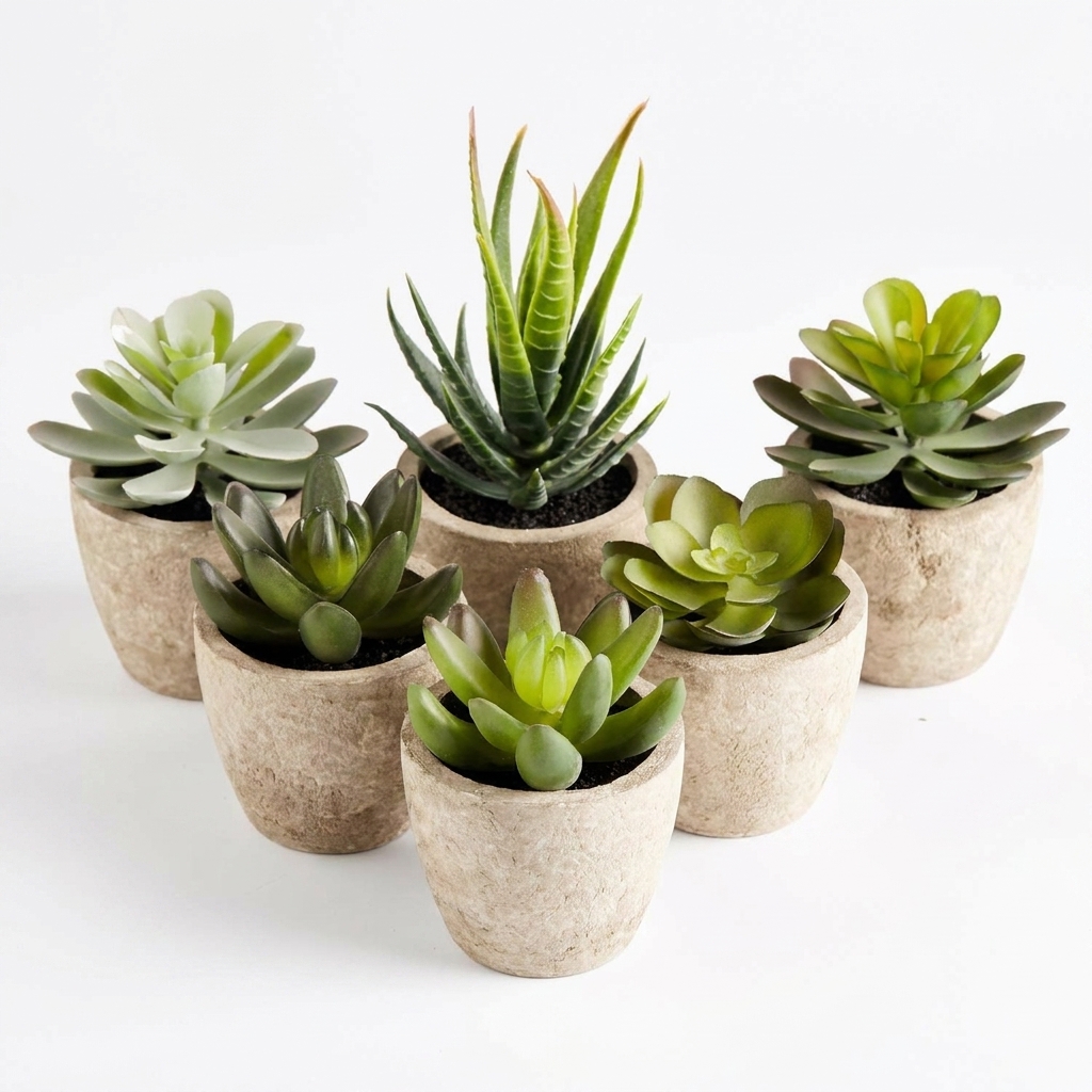 PRIMAISON artificial succulent plants set of 6 in decorative pots