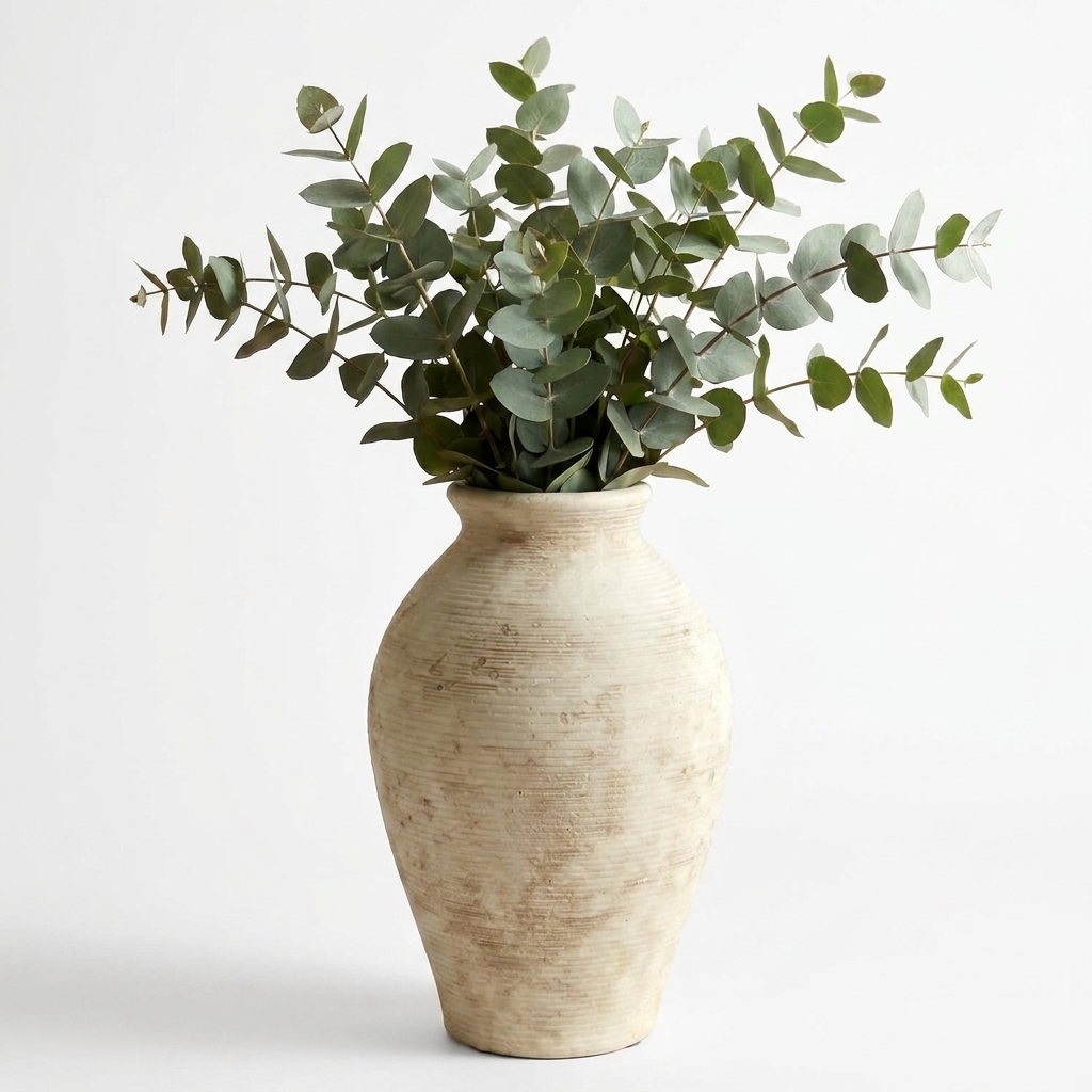 YSNN vintage ceramic flower vase, 9 inch rustic decorative vase