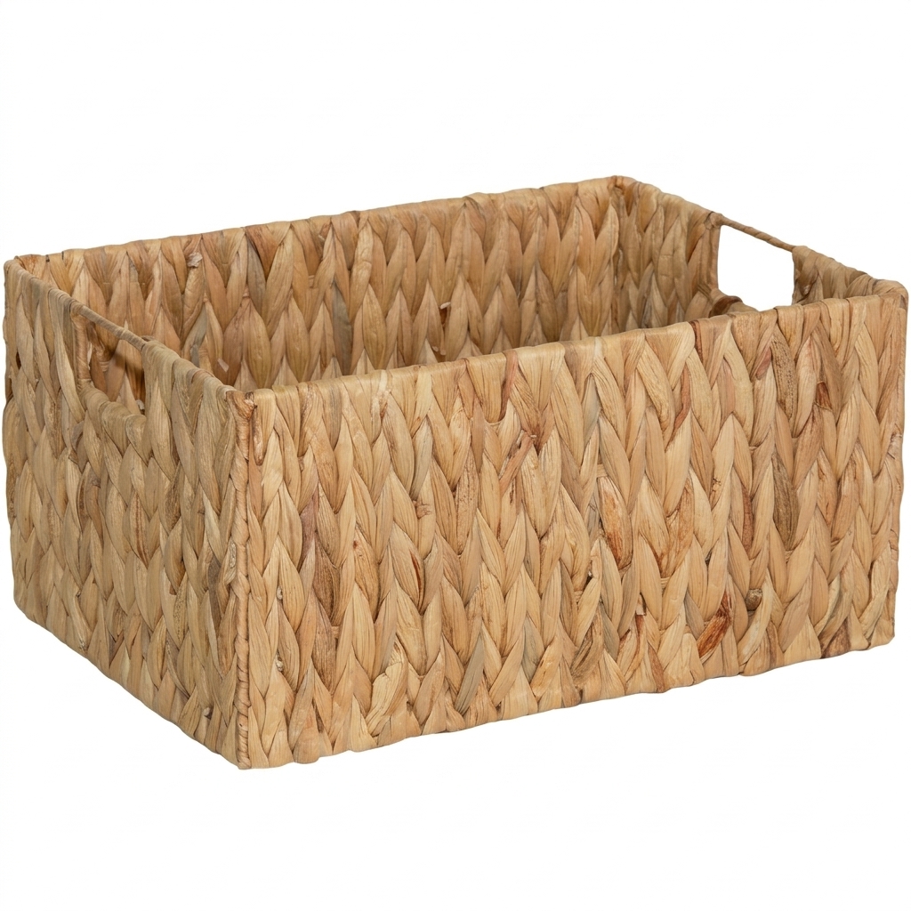 Large woven water hyacinth storage basket by Wickerfield