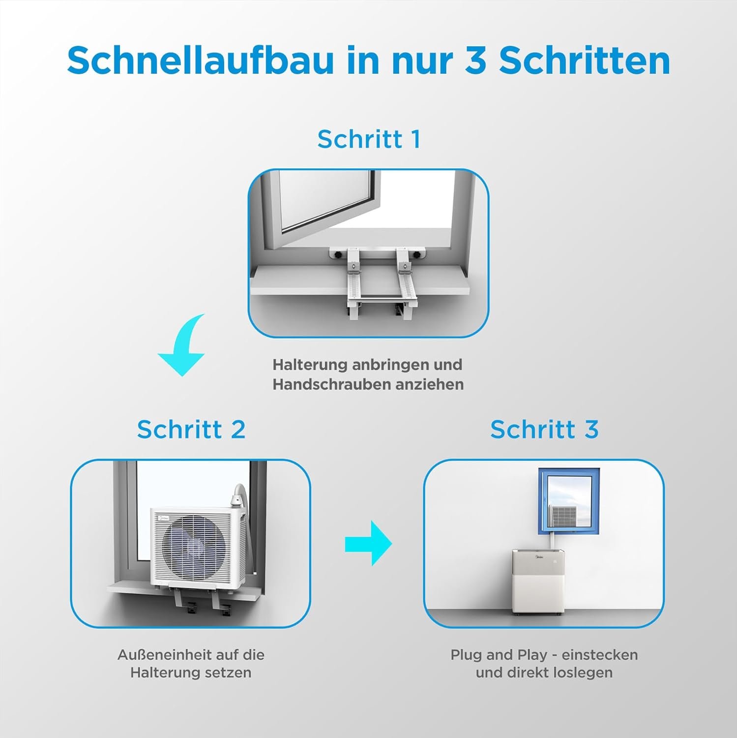 Midea PortaSplit-E mobile Klimaanlage, Kühlen A++ / Heizen A+, 12000 BTU - Image 3
